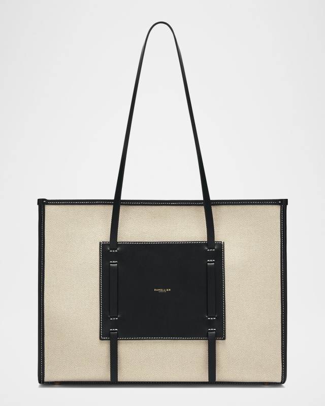The Capri Canvas and Leather Box Tote Bag